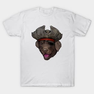 Chocolate Labrador Retriever Pirate T-Shirt